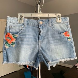 Mudd Light Denim Shorts with Flowers